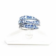 施華洛世奇Swarovski｜流線藍晶方鑽戒指（絕版款）