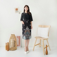 B987 black batik Dress