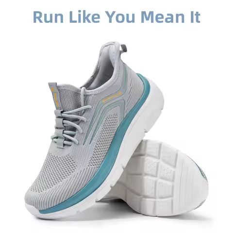 Men'S Thick Sole Running Shoes Sneakers Cushioned Lightweight Wide Fit With Arch Support For Swollen