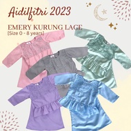 KURUNG MODEN EMERY LACE Baju Budak Perempuan Baby Girl Plain Baju Raya 2025 Gosh Kids Design