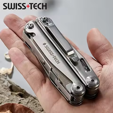 SWISS TECH 18 in 1 Multitool Pliers Folding Multi-functional Combination Tool Pocket Knife Portable 