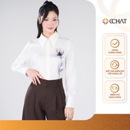 Hayeli Women's Shirt CCHAT Straight Shape 3D Floral Print Soft Silk Material 16FDL6058ST