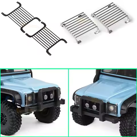 RC Model Stainless Steel Front Lamp Cover for 1/8 RC Crawler Car MJX H8H Defender Accessories
