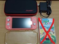 (二手主機)NS switch lite 珊瑚紅色主機+主機tpu殼+收納包 9成3新 直購價4100