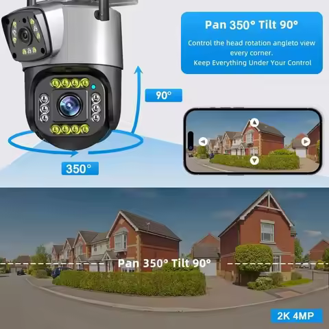 Surveillance Cameras Dual Lens IP Camera WiFi 10MP 5K Wireless Network Outdoor Smart Home Night Visi