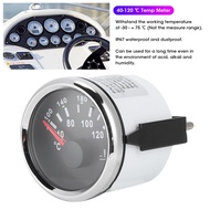 52mm/2in Marine Engine Water Temperature Gauge 40-120 ℃ Temp Meter for Boat RVBlack Dial Silver Cove