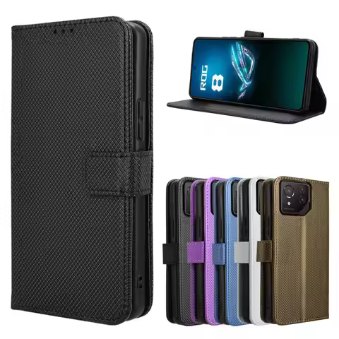 Leather Flip Wallet Case For Asus Rog Phone 9 8 Pro Magnetic Book Cover Holder Luxury Phone Fundas S