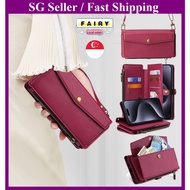 (SG Seller) PU Leather Phone Case For IPhone 17 Pro/ 16 Pro Max / 15 Pro Wallet Flip Stand Crossbody