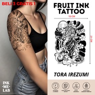 INKMELAB - TORA IREZUMI Fruit Ink Temporary Tattoo 21X15 cm - Semi-Permanent Temporary Tattoo Lasts 