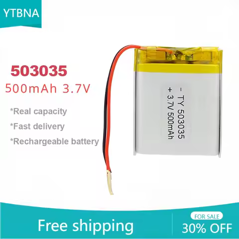 503035 3.7V 500mAh Li-polymer Rechargeable Battery for DVD Navigation Systems Diy Tool Equipment GPS
