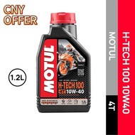 CNY OFFER MOTUL HTECH100 H TECH 100 10W40 1.2L LITRE 4T MINYAK HITAM RS150 RSX150 FULLY SYNTHETIC