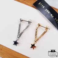 316L Medical Steel Chain Star Fine Needle Earrings Ear Bone Single Price Artis B31 05