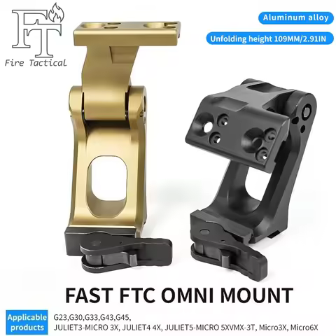 Tactical 2.26" 2.91" Optical Height Fast Mount FTC 3X 6X Magnifier with QD Lever G23 G30 G33 G43 G45