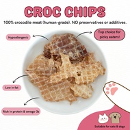 Dehydrated Pet Treats - Croc Chips (Dog Treats, Cat Treats, Crocodile Meat, Single Ingredient, Hypoallergenic)