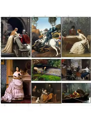 Edmund Blair Layton Medieval Princess And Knights Retro Art Poster Canvas Paintings Wall Art Picture