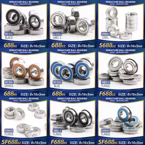 FUSHI 688 2RS Bearing 8x16x5 mm 10Pcs 688RS 688ZZ 688Open Handpiece Bearings For Strong Industrial M
