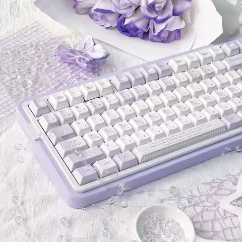 Keycaps Pbt Cherry Taro Purple Elegant Theme For Diy Aula F75 F99 Purple Plaid Keycaps