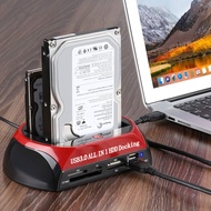 Hard Drive Docking Station 2.5 3.5 Inch SATA IDE HDD SSD Reader Dual Slots USB External Disk Box Enc