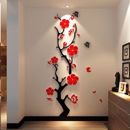 Plum flower 3d Acrylic mirror wall stickers Room bedroom DIY Art wall decor  living room entrance ba