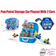 Paw Patrol Luggage Bag Storage Car Racing Cars Toys With 2 Vehicle Playset Toy Mainan Budak Kereta 汪汪队 巡逻队 玩具车