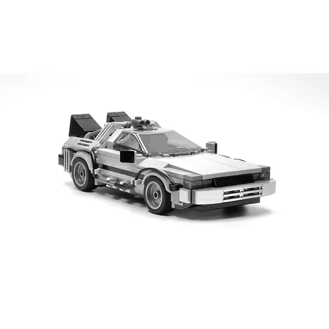 408PCS Classic Sci-Fi Time Travel Car MOC Bricks Desktop Decoration