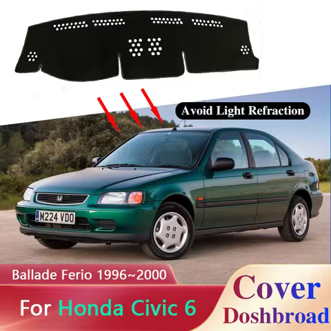 Dashboard Cover Dash Mat for Honda Civic Ballade Ferio MK6 EK EM 1996~2000 Sunshade Anti-dirty Anti-