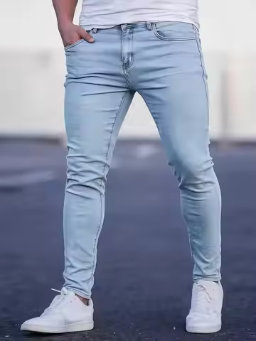 Men'S Casual Fashion Jeans; Men'S Slim-Fit Fashion Jeans;
