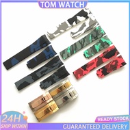 For Rolex Camouflage Rubber Watch Strap Diving Black Water Ghost Green Submariner Sup GMT Silicone Strap 20mm
