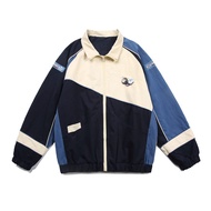 Aelfric Eden Colorblock Detachable Medallion Jacket Zipper Closure Baseball Coats Varsity Jacket