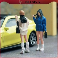 [Blesiya] 1/64 Scale People Figure, Simulation Girl Figure, Diorama Character Figure for Dollhouse