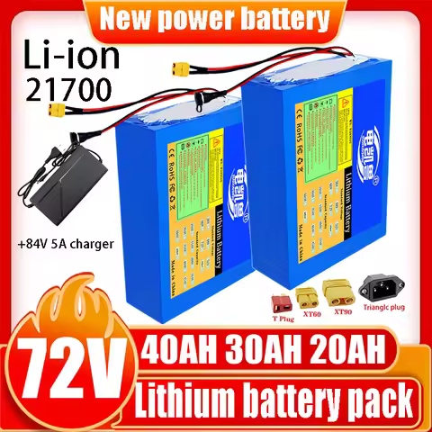 72V 40Ah 30Ah 20Ah 10Ah 21700 lithium battery pack with built-in BMS 0-3500W motor high-power rechar