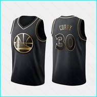 BH3 Golden State Warriors NBA Jersey Curry 30 Retro Classic Jersey Black Gold Sports Vest Commemorat