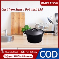 Pre-Seasoned Cast Iron Cookware Dutch Oven Sauce Pan with Lid Handles for Stovetop Camping Grill Ind