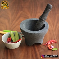 Mandiri Stone Lumpang dan Alu Batu/ Penumbuk Jamu Jamuan / Coet / Penumbuk / Cobek Karakter Batu Lav