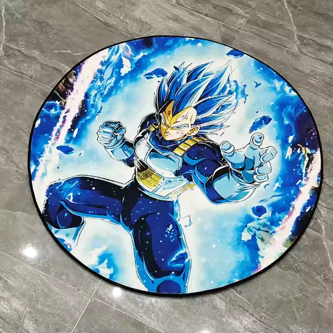 Circular Rugs Anime Dragon Ball Vegeta Evolution Customize Cartoon Rug Handmade Carpet Area Rug for 