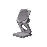 【Adam】Mag 3 Pro Qi2 15W 磁吸三用無線充電座 灰色
