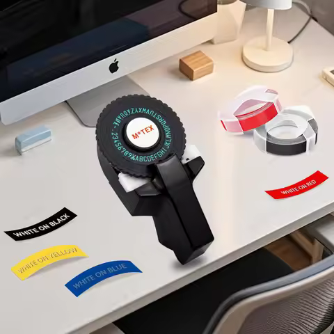 Mini Label Printer Motex E101 Similar as B90 Dymo 12965 1610 Labeling Machine 3D Embossing Label Mak