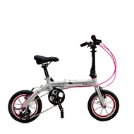 FNHON (Unassembled) 1401 Children 14 Inch 3-Speed Folding Bike - Silver/Black/Red