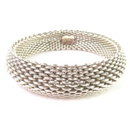 กำไลข้อมือเงินแท้ 925 รุ่น Tiffany Somerset Mesh จาก TIFFANY & Co. สภาพดีเยี่ยม สำหรับผู้หญิง น้ำหนั