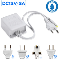 DC12V 2A แหล่งจ่ายไฟกันน้ำสำหรับกล้องวงจรปิด NVR DVR อินพุต AC100V-240V Charger adaptor ไฟสำหรับ PTZ