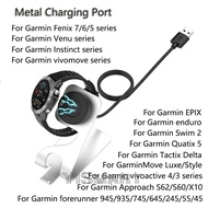Metal Charger Dock for Garmin Fenix Vivoactive 3 4 4S Charging Cable Stand Cord for Fenix 5 5X Plus 6 6X 6s 7 7X/Venu