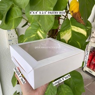 Ready Stock 8x8x2.5 / 9x9x2.5 Inch Pastry Box (100pcs)