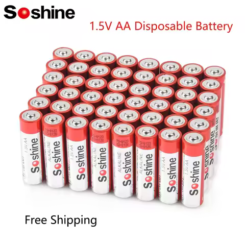 Soshine AA 1.5V Alkaline Dry Batteries Disposable Alkaline AA Primary Batteries Long Lasting Leakpro