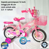 Populer sepeda anak perempuan mini 12 usia 2,5 - 3 samapai 4 tahun