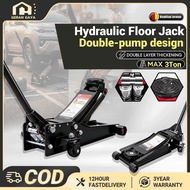 Heavy Duty Hydraulic Floor Jack 3Ton  Auto Repair Tools Car Jack Kereta Double-pump 千斤顶