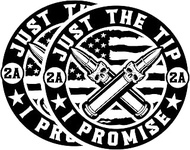 eDesign 2-Pack Just The Tip I Promise 2nd Amendment Sticker Decal - 4 Inches - 2a Sticker for Car Tr