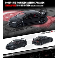Metal Car Model-INNO64 1:64 Diecast-Honda Civic FN2 Mugen RR (Black/Carbon) Singgapore Special Editi