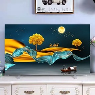 TV dust cover  Chinese high-end luxury velvet  55 inch LCD monitor set 42/43 inch  dust  oil-proof 32 inch 65 inch 50 inch home decoration printed pattern desktop hanging universal tv cover