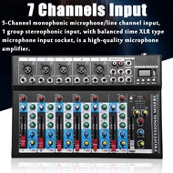 7 Channel Digital USB Karaoke Mixer bluetooth Live Studio Audio Mixing Console Microphone Sound Card for Party DJ KTV AC 220V