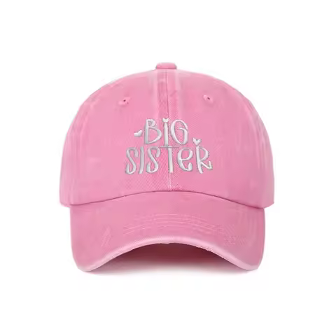 Washed Cotton Big Brother Big Sister Caps Vintage Breathable Siblings Baseball Hats Adjustable Outdo